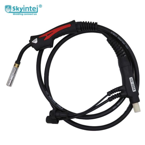 KR350 Copper Plated Air Cooled 500A DC Flexible Swan Neck Skyintej MIG Torch Black Hand Grip CO2 Welding Equipment