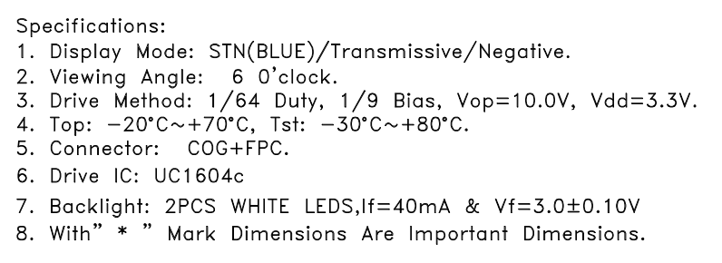 2.2 Inch STN Display Dot Matrix LCD Module with UC1604c Drive IC for Industrial and Consumer Electronics