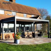 Pergola elétrica impermeável Canopy teto Bioclimático Retrátil Pergola de alumínio