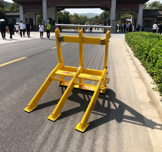 Yellow Shock Absorption Portable Vehicle Barricade Collapsible 25kg for Construction Safety