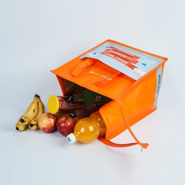 outdoor fitness thermal non woven cooler bag reusable insulated non woven lunch tote thermal food delivery bag