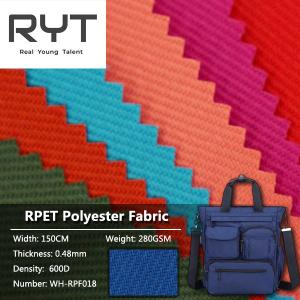 PU RPET Twill 600D повторно использовал материалы полиэстера низкоуглеродистые для багажа