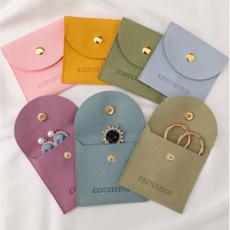 Microfiber Suede Jewelry Bags Pouch Velvet Velvet Envelope Bag For Earring Necklace Bracelet Ring