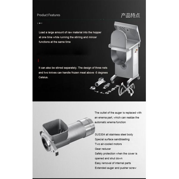 Machine de broyage automatique professionnelle de viande pour les saucisses et les saucisses