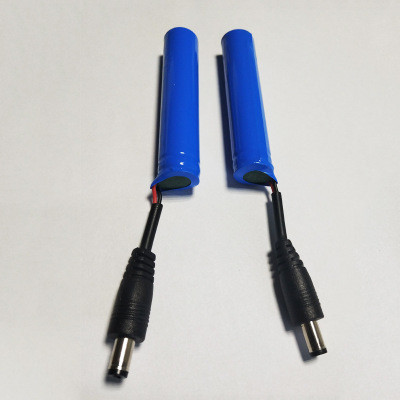 OEM ODM 18650 Battery Pack | 3.7 V Li -ion 2200mah 18650 Rechargeable Lithium Battery with a Male DC Barrel Jack Connector for LED Light