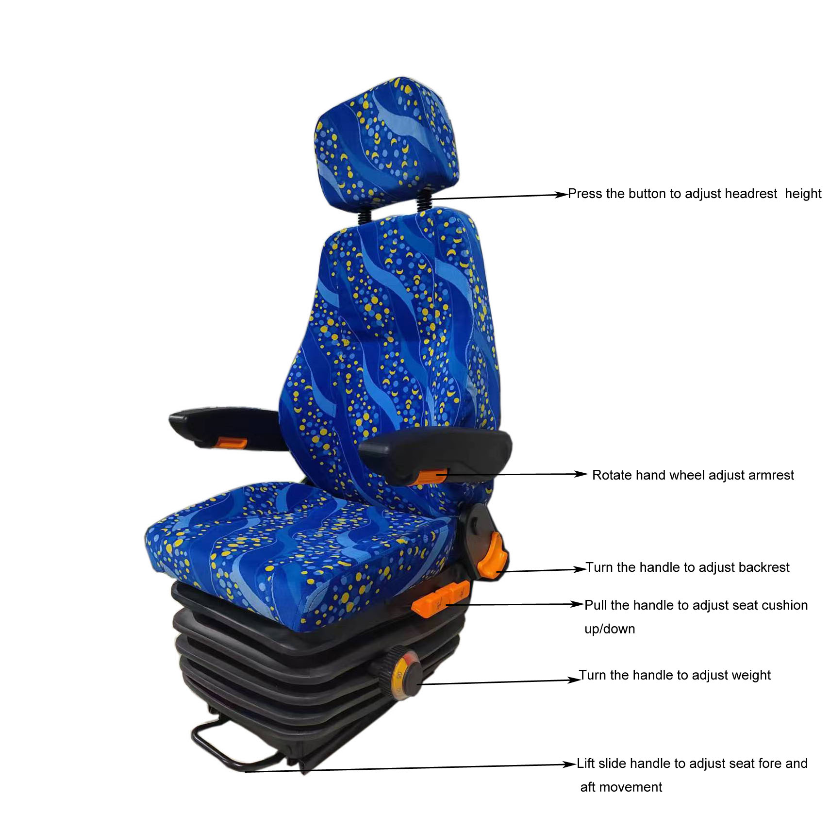 Механическая подвеска Автобус водитель грузовик Привод Дамп грузовик Сидение с поясничной опорой