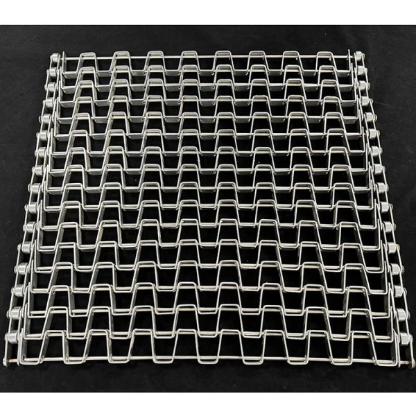 Customized Stainless Steel 304 Great Wall Conveyor Belt Horseshoe Honeycomb Conveyor Belt  for Washing Draining and Drying
