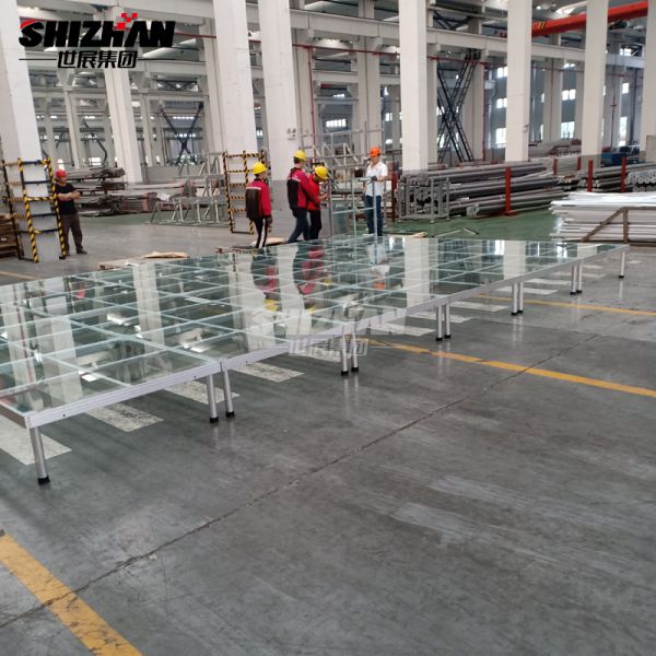 Plataforma ajustable real de cristal de acrílico de la etapa de la sala de estar del marco de aluminio