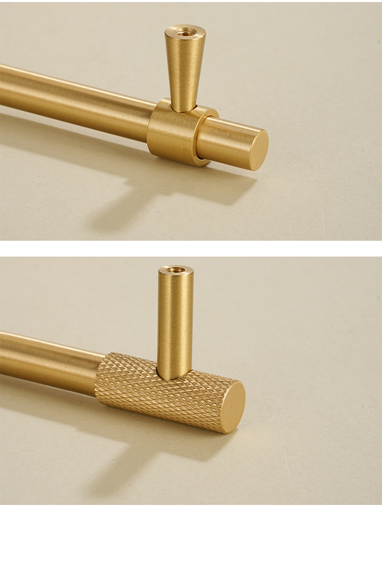 2025 Knurling Brass Handles Solid Brass Gold Cabinet Door Kitchen Drawer Handle Furniture Hardware
