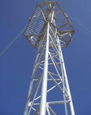 Durable Three Tubes Angle Steel Communication Tower For Wireless Telecommunication Systems
