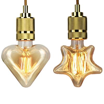 E26 E27 40w Edison Filament Bulbs  Star Shape Retro Carbon Filament Lamp