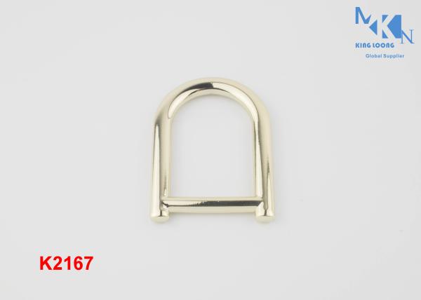 Light Gold Retangle D Ring Buckle Polished Hanging Plating For Skinny Belt