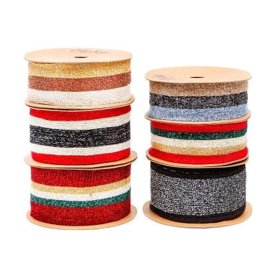 2.6cm Width MSD 2023 Supply Striped Knit Jacquard Ribbon Featured Clothing Accessories
