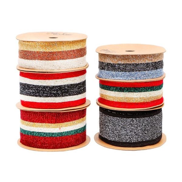 2.6cm Width MSD 2023 Supply Striped Knit Jacquard Ribbon Featured Clothing Accessories