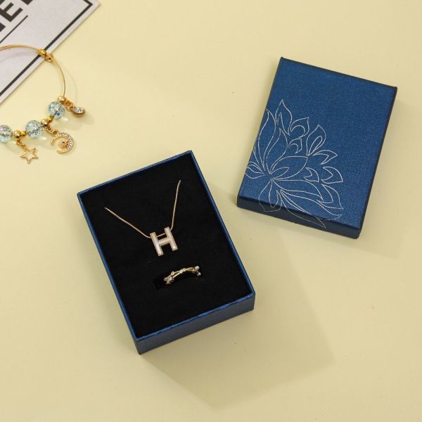 Black Luxury Foam Insert Jewelry Box Paper Packaging Cardboard Jewelry Gift Boxes