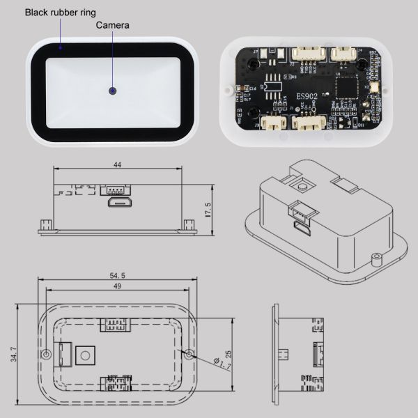 White Embedded Barcode Scanner 5V 3.3V QR Code Card Reader For Integrated Embedding