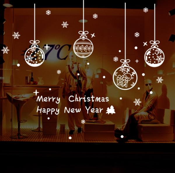 Shop Window Door Christmas Wall Stickers Kids Living Room Bedroom Decoration