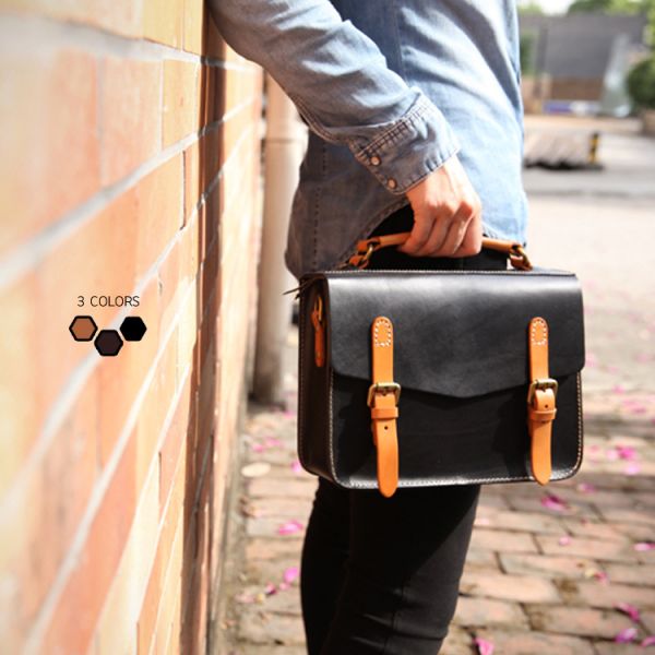 LH-62-3 Handmade Handbags Vintage Briefcase Genuine Leather Ladies Bags