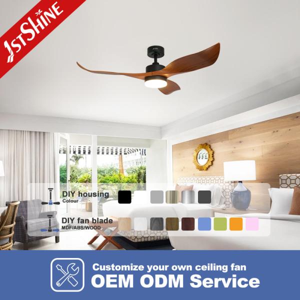 6 Speed Remote Control Plastic Decorative Ceiling Fan With 18W LED Light