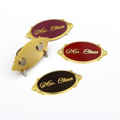 Cross Design Welding Gold Metal Lapel Pins Magnetic Souvenir Badge Fridge With Logo