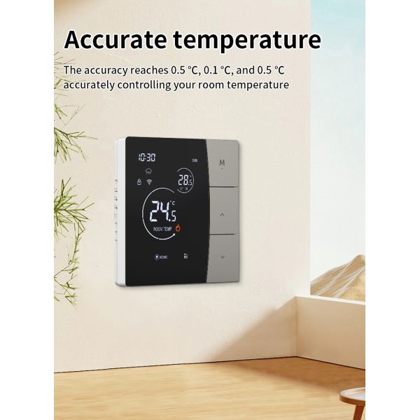 SIXWGH Smart WiFi Thermostat for Hotel Use Tuya App Voice Control Electric Floor Heating 16A Load LCD Temperature Controller