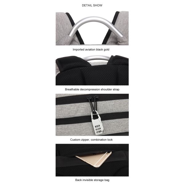 16 Litre Laptop Compartment Anti Theft School Backpack 30*12*45cm