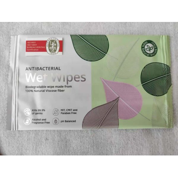 Biodegradable противобактериологическое влажное обтирает волокно вискозы 100% естественное