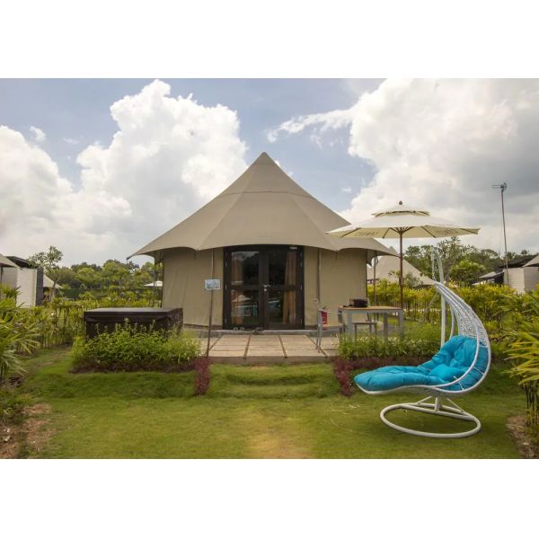 White Accommodation shelter luxury Camping Tent for hotel room / resort