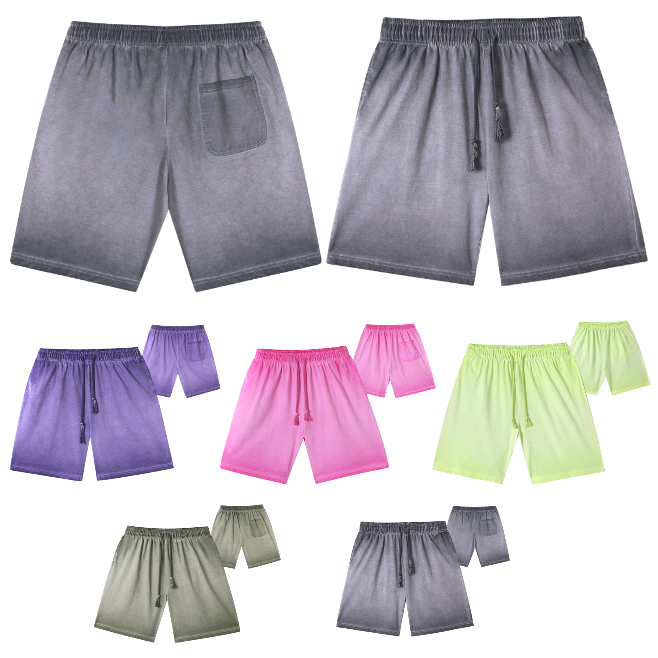 Vintage 100% Cotton Mens Shorts Mid Stretch Knee Length Casual Shorts 300GSM Heavyweight 5 Pocket