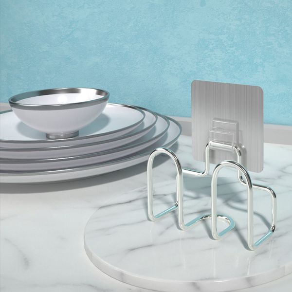 WGO Damage Free Bathroom Holder Set , Mounting Self Adhesive Bathroom Shelf