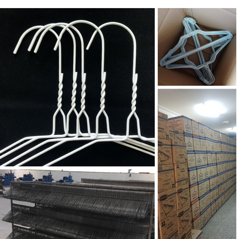 No Slip Metal Coat Hangers , 40.5cm White Wire Heavy Duty Clothes Hangers