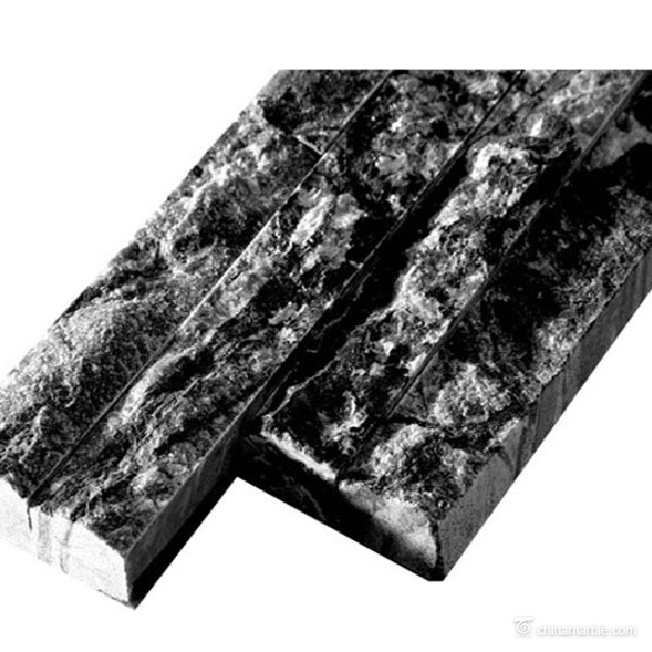 Black Wooden Vein Cultured Marble Stone Ledge Panel For Wall Decoration