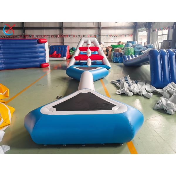 Inflatable Water Park Obstacle Set with Slide Climbing Tower & Wall for Lake Use