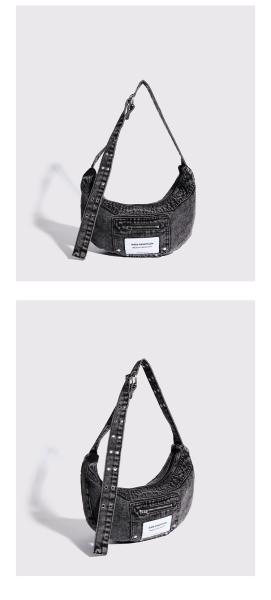 2024 CROSS-BORDER NEW UNDERARM BAG NICHE DESIGN RETRO WASH DENIM BAG SENIOR DUMPLING BAG