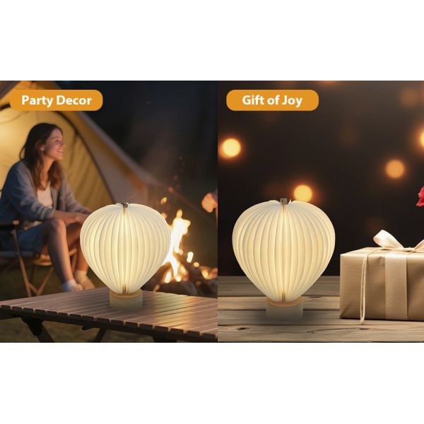 RGB LED Rechargeable Cordless Hot Air Balloon Paper Lamp Origami Desk Night Light