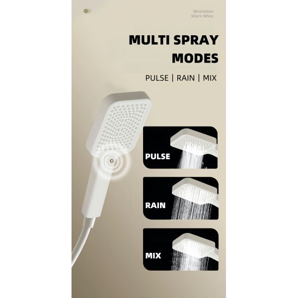 Cream Style Exposed Valve Showers Two Outlets Brass Body for Apartment