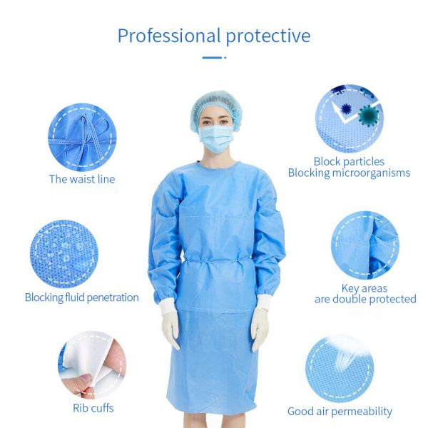 Operation Theatre Medical Isolation Gown Sms High Temperature Resistant Steaming
