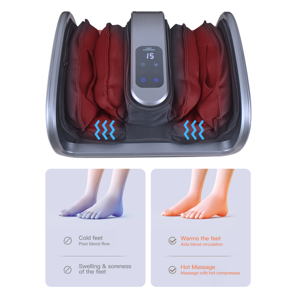 Portable Foot Massager Machine Shiatsu Vibration Electric Heated Foot Massager