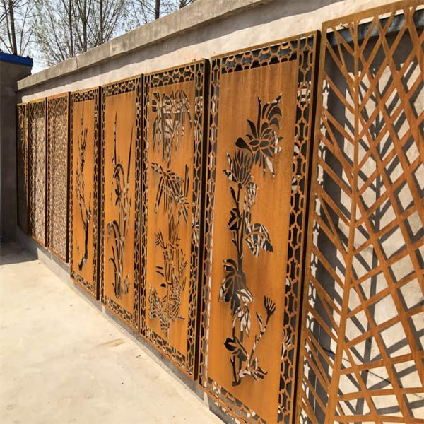 900mm Corten Decorative Metal Fence Panels 3mm Laser Cut Metal Screens