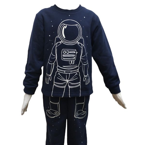 Thermal Children Pajamas Set Luminous Glow Print for Winter and Autumn Sleepwear Boys