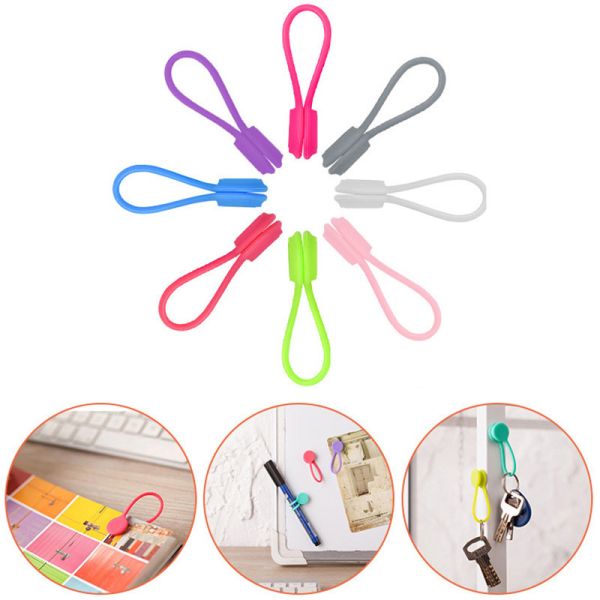 Силиконовые магнитные кабельные галстуки многоразовые кабельные организаторы наушники кабели USB кабельный менеджер хранитель обертывание галстуки ремни закладки