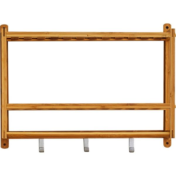 Multifunction Bamboo Bathroom Supplies , Bamboo Bathroom Wall Shelf For Home