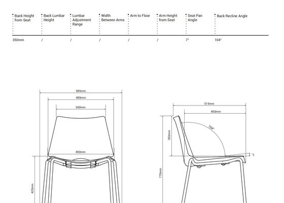 Batmann Sled Chair - Guest Chair with Design Inspired Aesthetics and Dimensions W590*D535*H775(mm) or W585*D515*H775(mm)