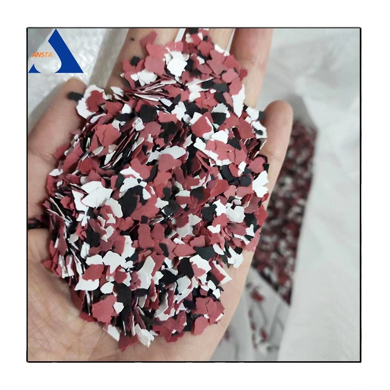 3-5mm Vinyl Flake Chips 3-5mm for Epoxy Floor Paint Spray Application Method
