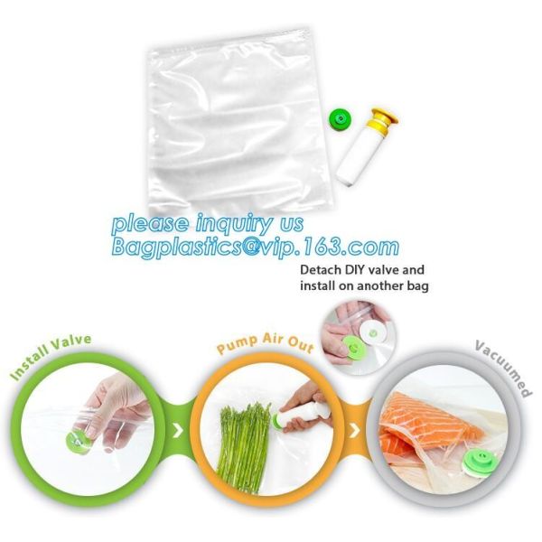 Disposable Transparent Vacuum Sealer Food Storage Plastic Packaging Roll Bag for Food Sealed, Textured Food Freshness St