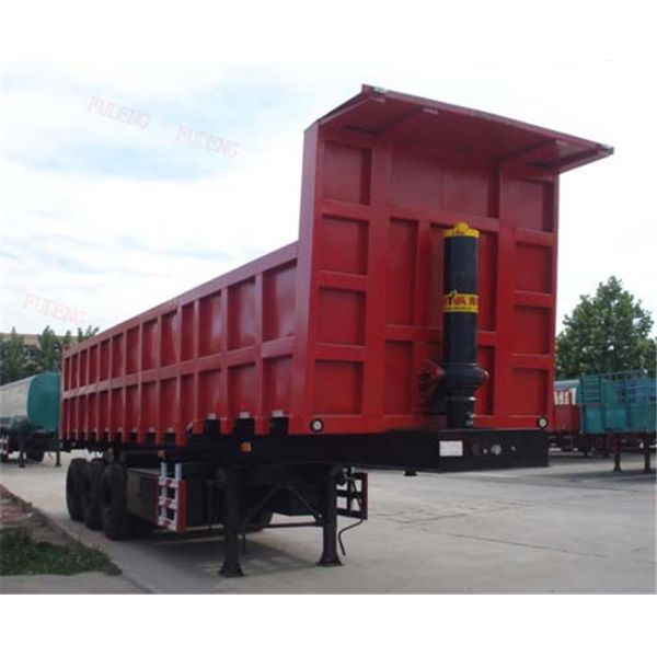 50 Ton Dump Truck Trailer 2 Axle , Dump Tractor Trailer With Dual Line Brake System