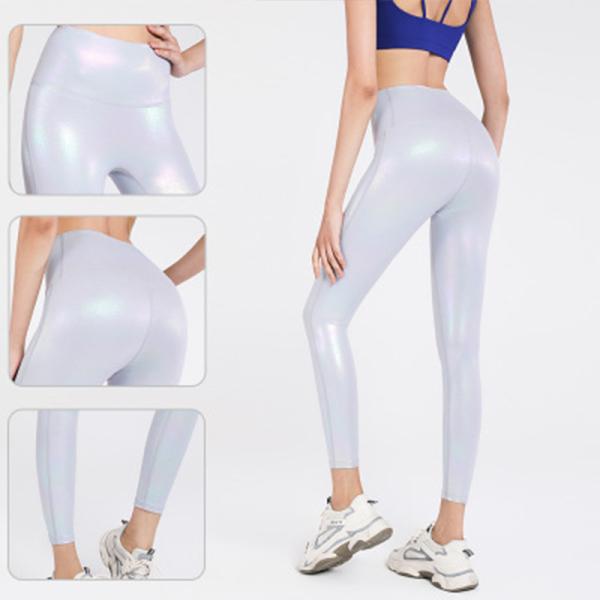 Yoga Shiny Bronzing Workout Leggings Tights High Waist Hip Lift Fitness Yoga Tights