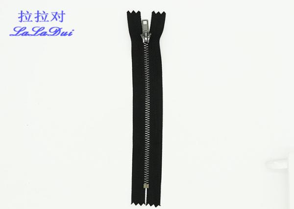Bulk Heavy Duty Coat Zippers Polyester Tape , Close End Black Metal Zipper