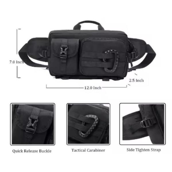 Men'S Outdoor Crossbody Fanny Pack Versatile Hiking Chest Waist Bag Pouch