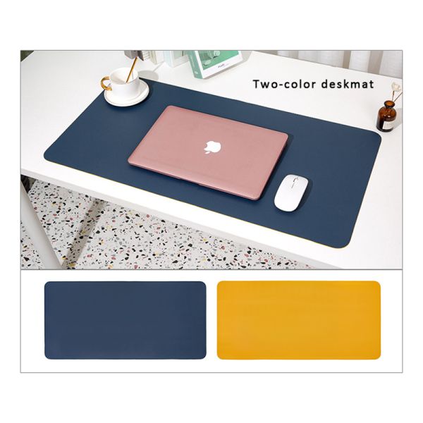 Leather Non Slip Mouse Pad Simple Desk Protector Mat for Computer Gaming Oval Shape